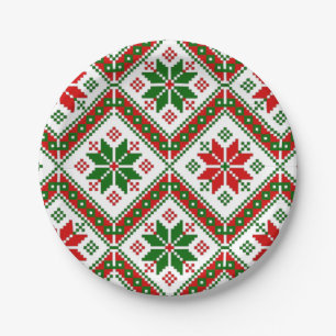 Plato De Papel higge cottagecore navidades poinsettia