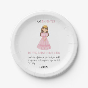 Plato De Papel Hija acuarela Del Niño Rey Primer Cumpleaños