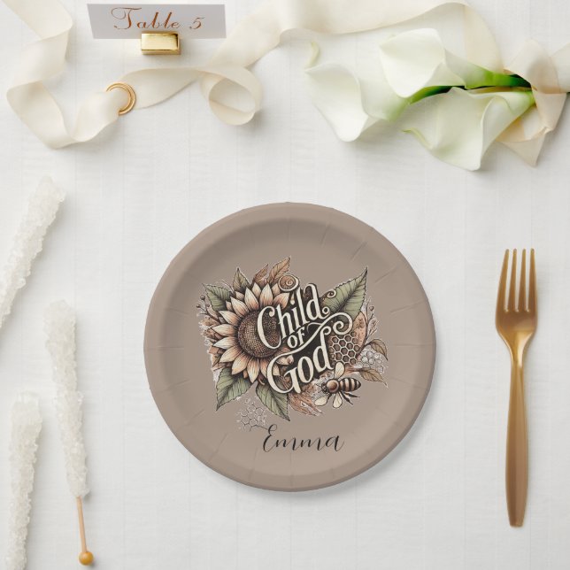 Plato De Papel Hijo de Dios (Boda)