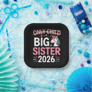 Plato De Papel Hijo único tachado hermana mayor 2026 embarazo
