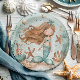 Plato De Papel Hijos de Sueños de Sirena