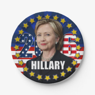 Plato De Papel Hillary Clinton para el presidente 2016 placas de