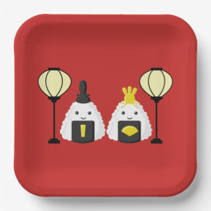 Plato De Papel Hina Matsuri Onigiri