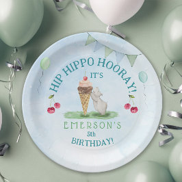 Plato De Papel Hip Hippo Hooray Birthday Party