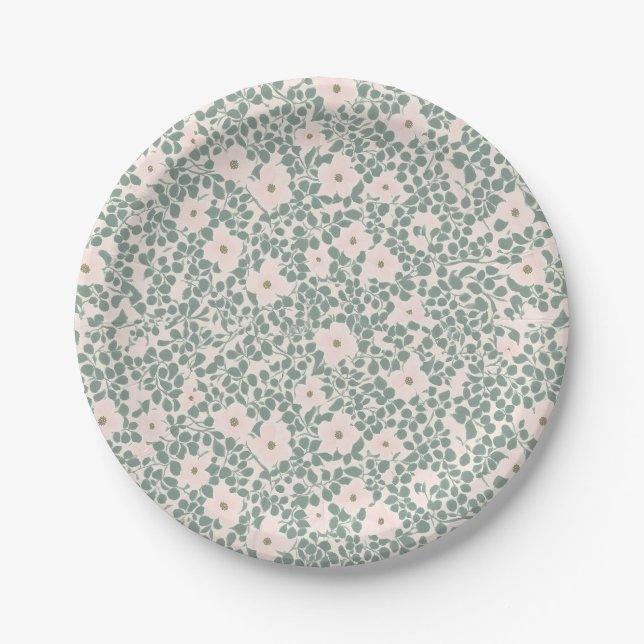 Plato De Papel Hippie Boho Floral (Anverso)