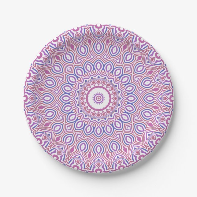 Plato De Papel Hippie Boho Funky Groovy Bohemian Kaleidoscope (Anverso)