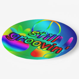 Plato De Papel Hippie de cumpleaños sigue cultivando Fiestas