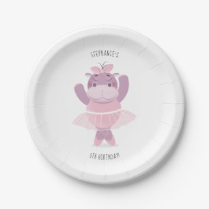 Plato De Papel Hippo Ballerina