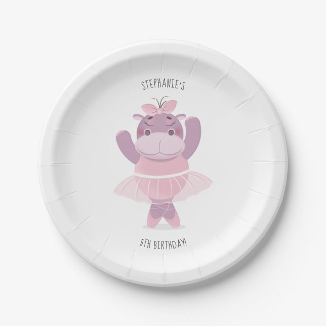 Plato De Papel Hippo Ballerina (Anverso)