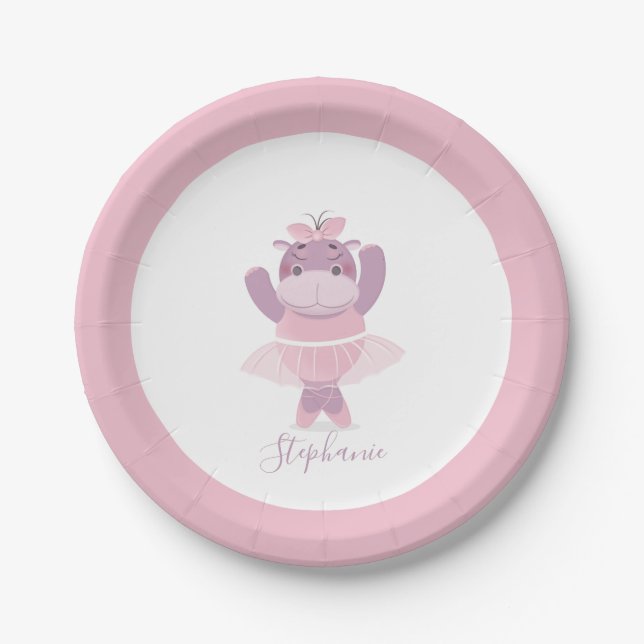 Plato De Papel Hippo Ballerina (Anverso)