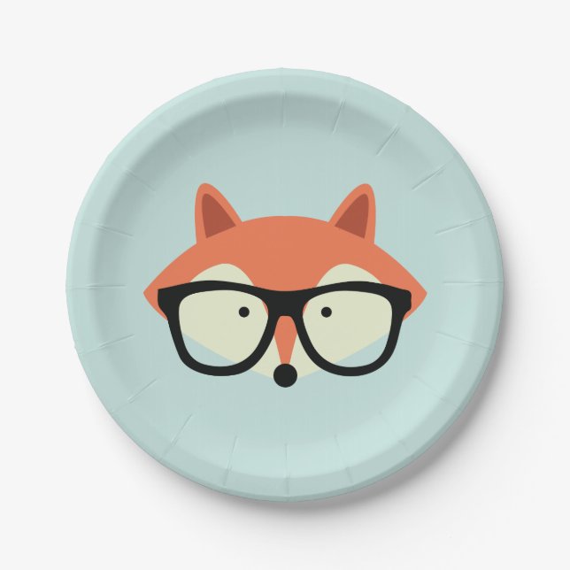 Plato De Papel Hipster Red Fox (Anverso)