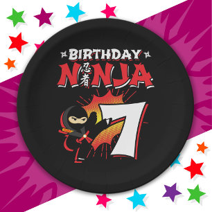 Plato De Papel Historieta de 7 años al estilo Ninja 7 cumpleaños