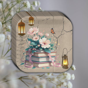 Plato De Papel Historieta vintage Floral Baby Shower