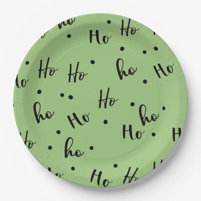 Plato De Papel Ho Ho Ho Christmas Red Background (Anverso)