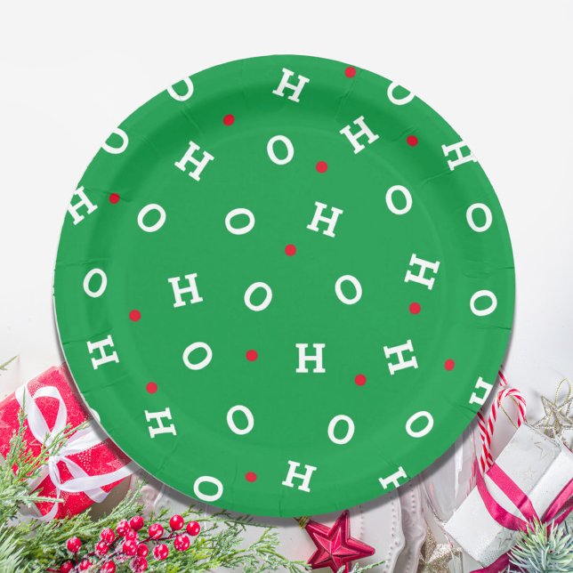 Plato De Papel Ho Ho Ho Ho Navidades Green Red Fiesta Papel (Subido por el creador)