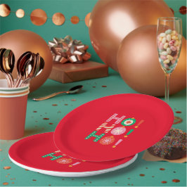 PLATO DE PAPEL HO HO HO MERRY CHRISTMAS REGALO DE TEMPORADA