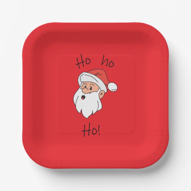 Plato De Papel Ho ho ho santa clause (Anverso)