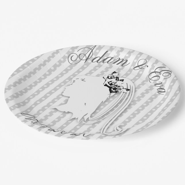 Plato De Papel Hochzeit Streifen & Punkte  Namen personalisieren (Angular)