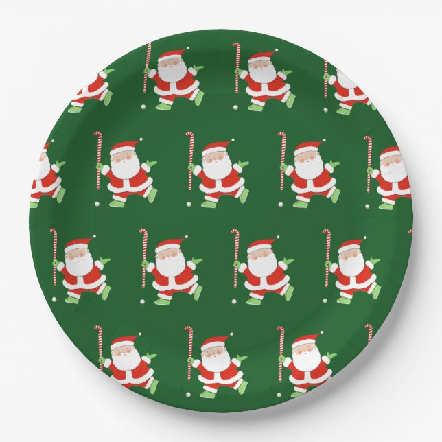 Plato De Papel Hockey sobre hierba Navidad (Anverso)