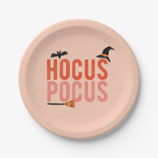 Plato De Papel Hocus Pocus Halloween (Anverso)