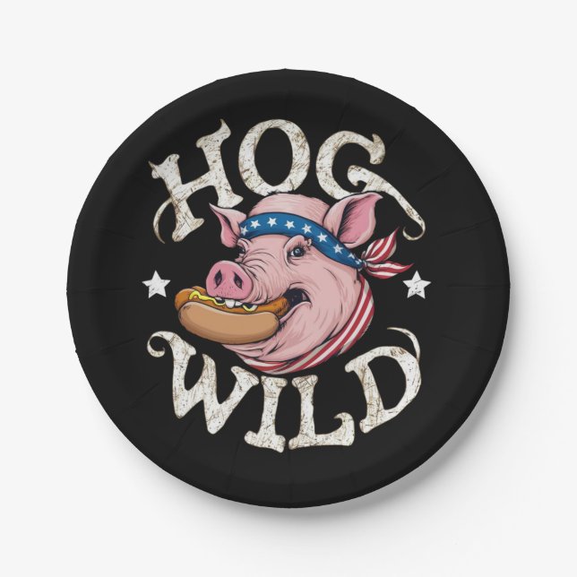 Plato De Papel Hog Wild (Anverso)