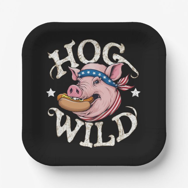 Plato De Papel Hog Wild (Anverso)