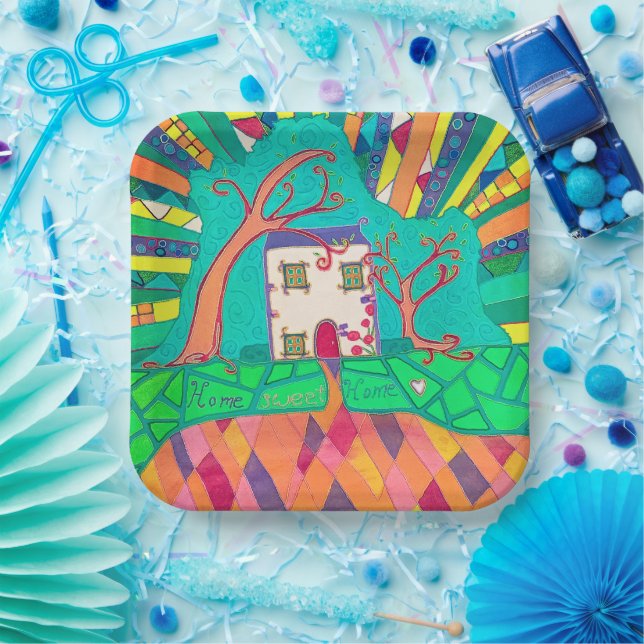 Plato De Papel Hogar dulce hogar (Fiesta)