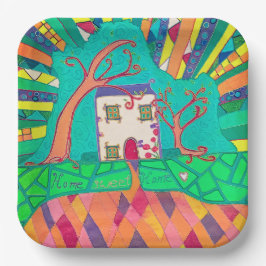 Plato De Papel Hogar dulce hogar