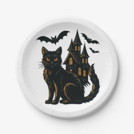 Plato De Papel Hogar y gato Placa de papel