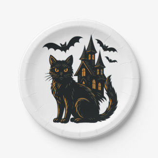 Plato De Papel Hogar y gato Placa de papel
