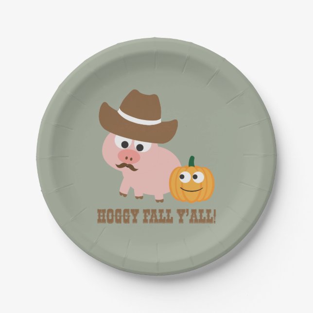Plato De Papel Hoggy Fall Y'all (Anverso)
