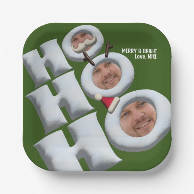 Plato De Papel ¡HOHOHO! ¡Soy yo! Fiesta de vacaciones (Anverso)