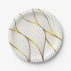 Plato De Papel Hoja de adorno de oro