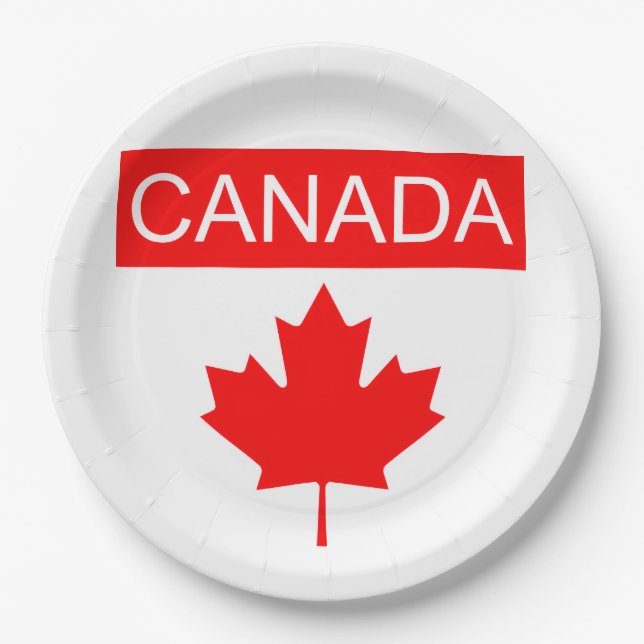 Plato De Papel Hoja de Arce de Canadá  (Anverso)
