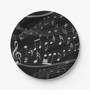 Plato De Papel Hoja de notas musicales Placa de papel