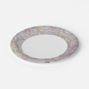 Plato De Papel Hoja de ruta Estados Unidos