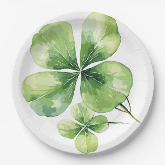 Plato De Papel Hoja de trébol