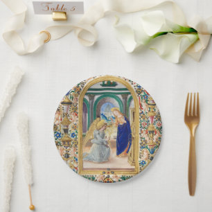 Plato De Papel Hoja de un libro de horas