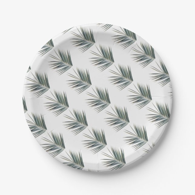 Plato De Papel Hoja verde pálido (Anverso)