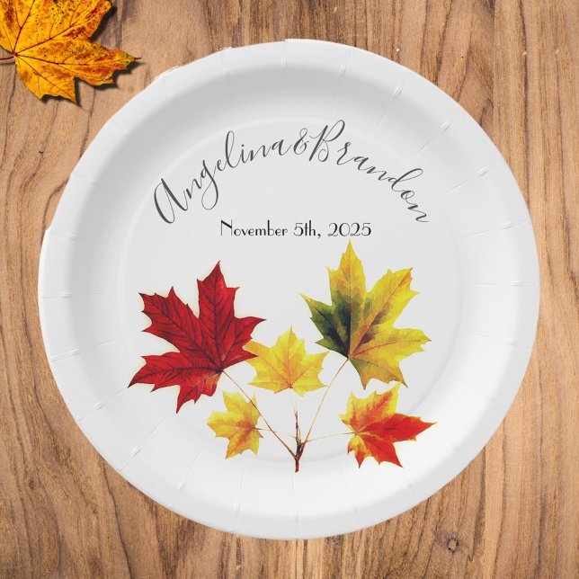 Plato De Papel Hojas de arce vintage -boda (Subido por el creador)