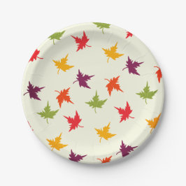 Plato De Papel Hojas de caída de hojas de hojas de otoño de color
