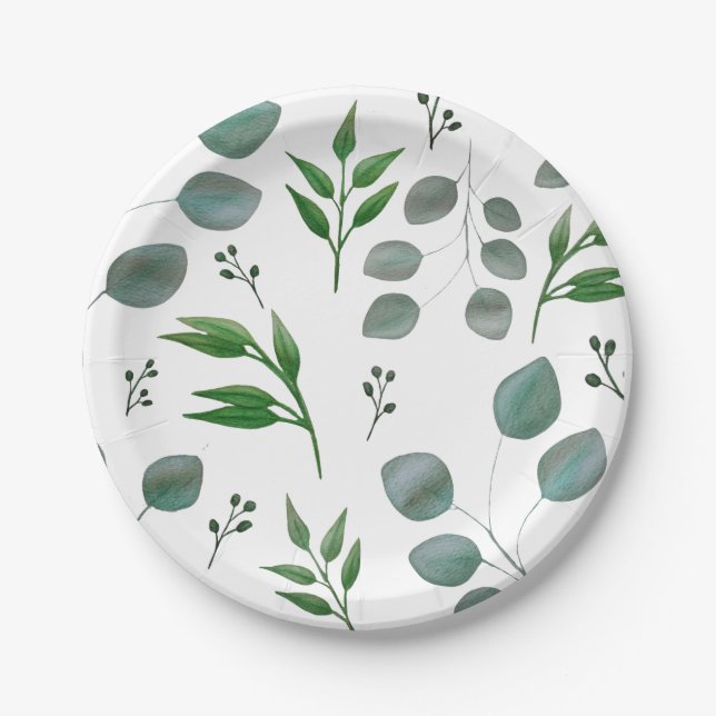 Plato De Papel Hojas de eucalipto (Anverso)