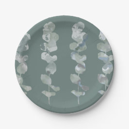 Plato De Papel Hojas de Eucalyptus