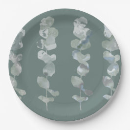 Plato De Papel Hojas de Eucalyptus