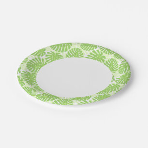 Plato De Papel Hojas De La Planta Tropical - Modelo Monstera