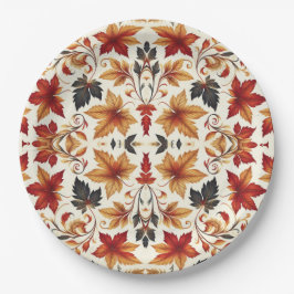 Plato De Papel Hojas de otoño