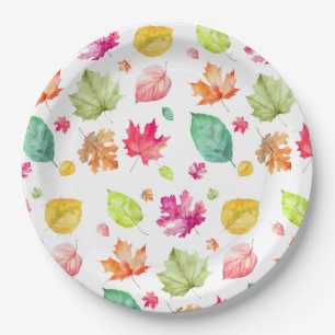Plato De Papel Hojas de otoño