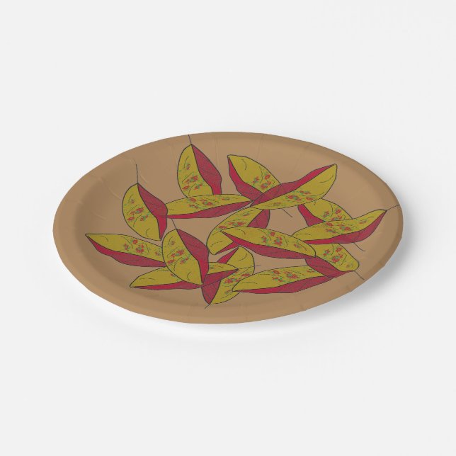 Plato de Papel - Hojas de Otoño (Angular)