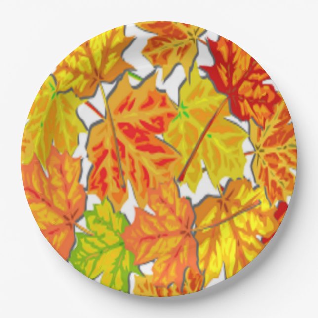 PLATO DE PAPEL HOJAS DE OTOÑO (Anverso)