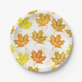 Plato De Papel Hojas de otoño de arce Follaje de otoño Día de Acc